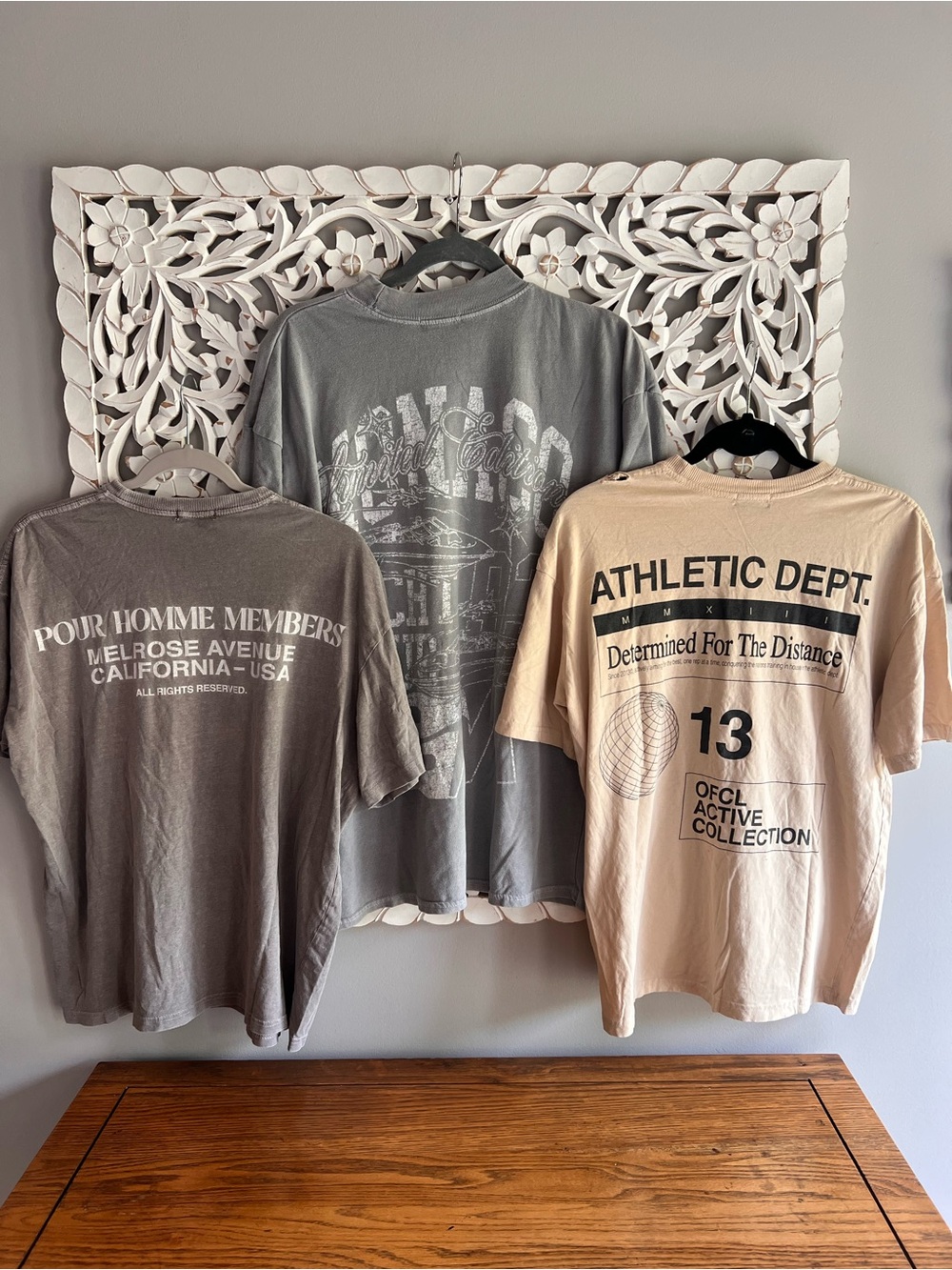 Boohoo Mens Graphic Short Sleeve Tees - Beige, Gray, Taupe